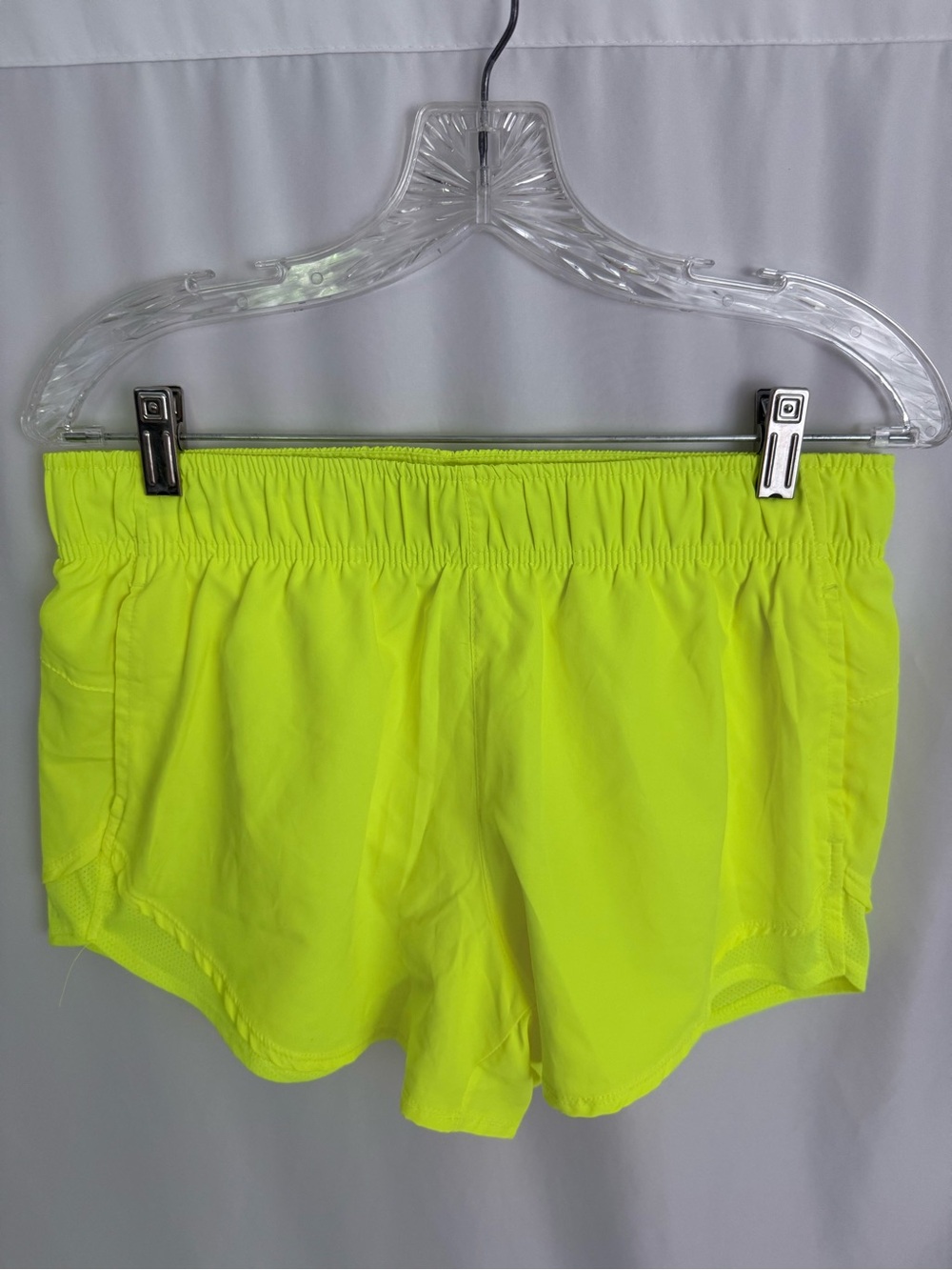 Athletic Works Neon Yellow Lined Shorts Size Medium